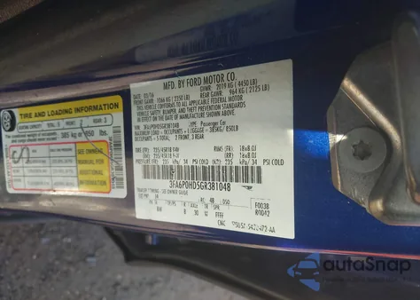 2016 Ford Fusion Se z USA, uszkodzony, nr VIN 3FA6P0HD5GR381048